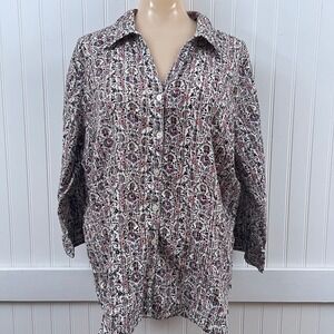 Northern Reflections Shirt Cottage Grandmacore Floral Long Sleeve Button Up XXL